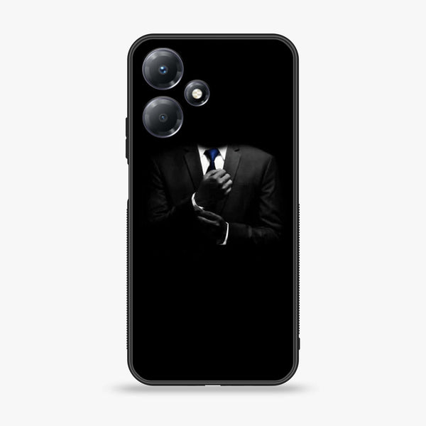 Infinix Hot 30 Play - Black Art Design 1  - Premium Metal Printed soft Bumper shock Proof Case CS-24891