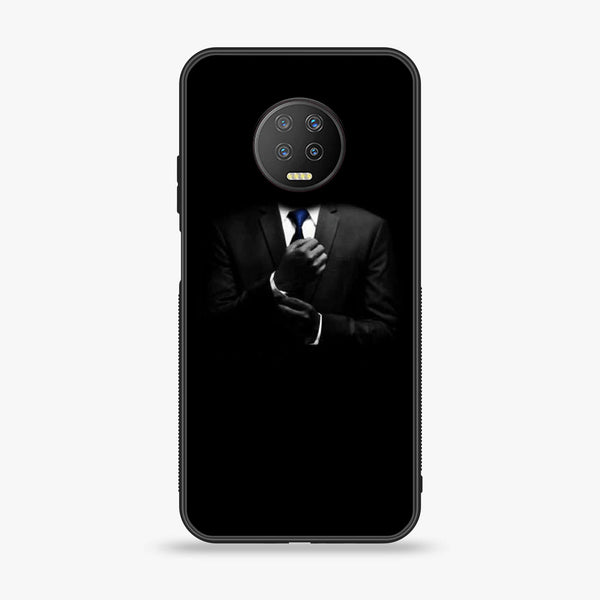 Infinix Note 7 - Black Art Series - Premium Printed Glass soft Bumper shock Proof Case