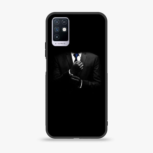 Infinix Note 10 Black Art Design 1 Premium Printed Glass soft Bumper shock Proof Case CS-8453