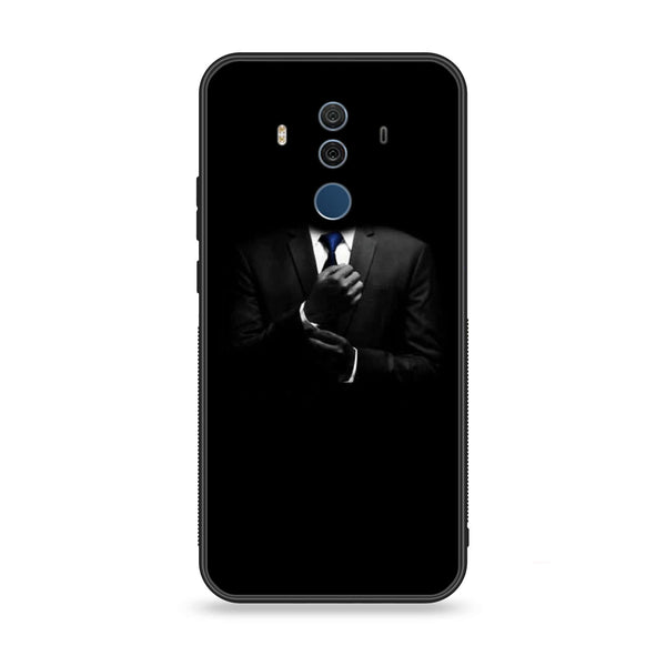 Huawei Mate 10 Pro - Black Art Design 1- Premium Printed Glass soft Bumper shock Proof Case CS-51678
