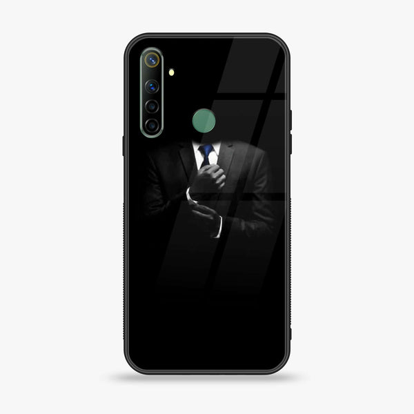 Realme 6i Black Art Series Premium Printed Glass soft Bumper shock Proof Case