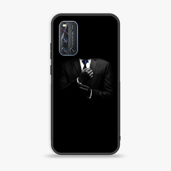 Vivo V19 - Black Art Design 1 - Premium Printed Glass soft Bumper shock Proof Case CS-38498