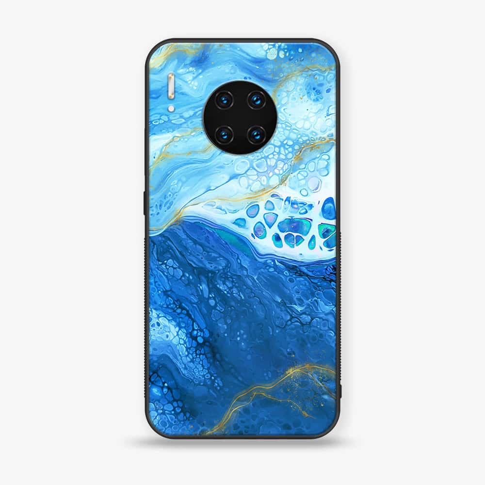 Huawei Mate 30 Pro - Blue Marble Series V 2.0 - Premium Printed Glass soft Bumper shock Proof Case