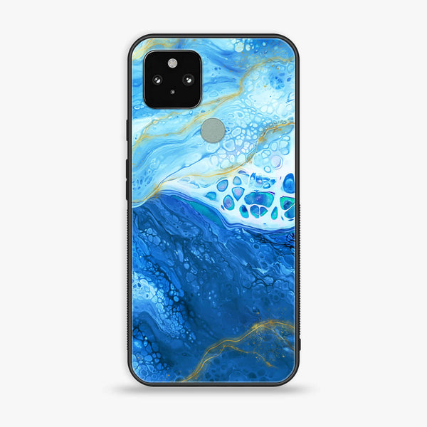 Google Pixel 5 - Blue Marble V 2.0 Design 5 - Premium Metal Printed soft Bumper Shock Proof Case CS-11425