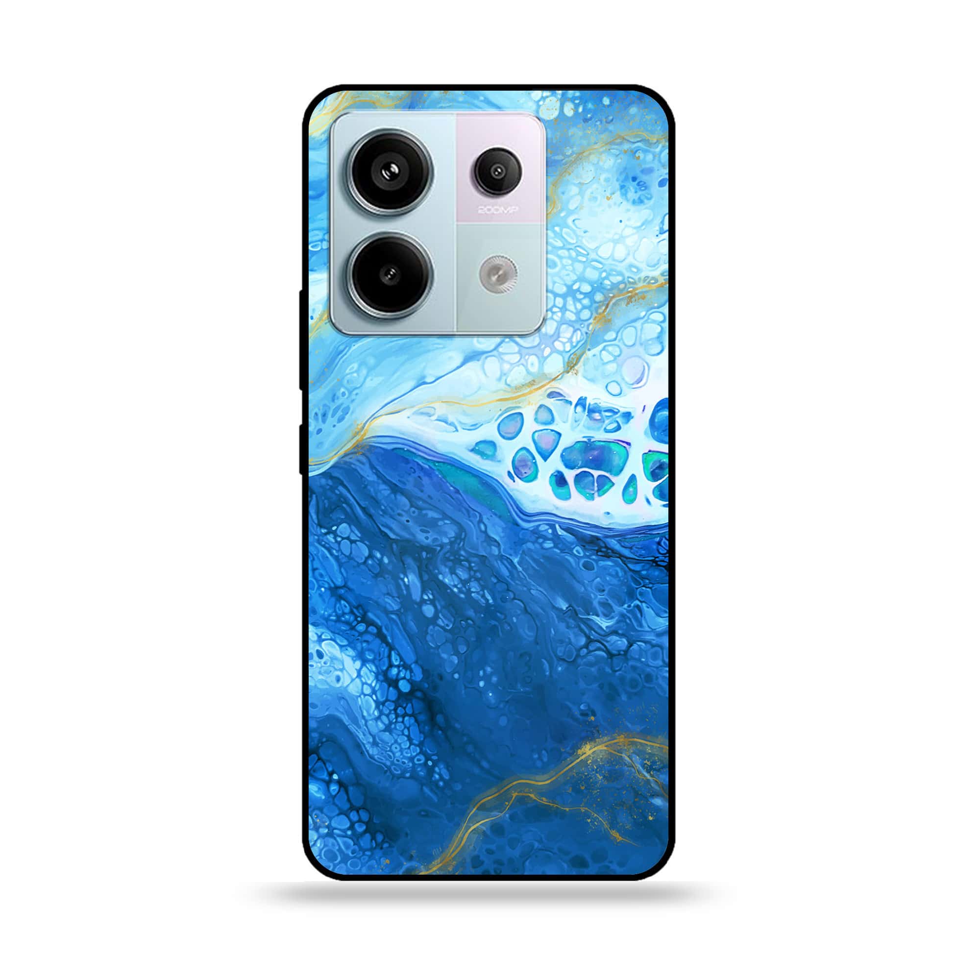 Redmi Note 13 - Blue Marble Series V 2.0 - Premium Metal Printed soft Bumper shock Proof Case