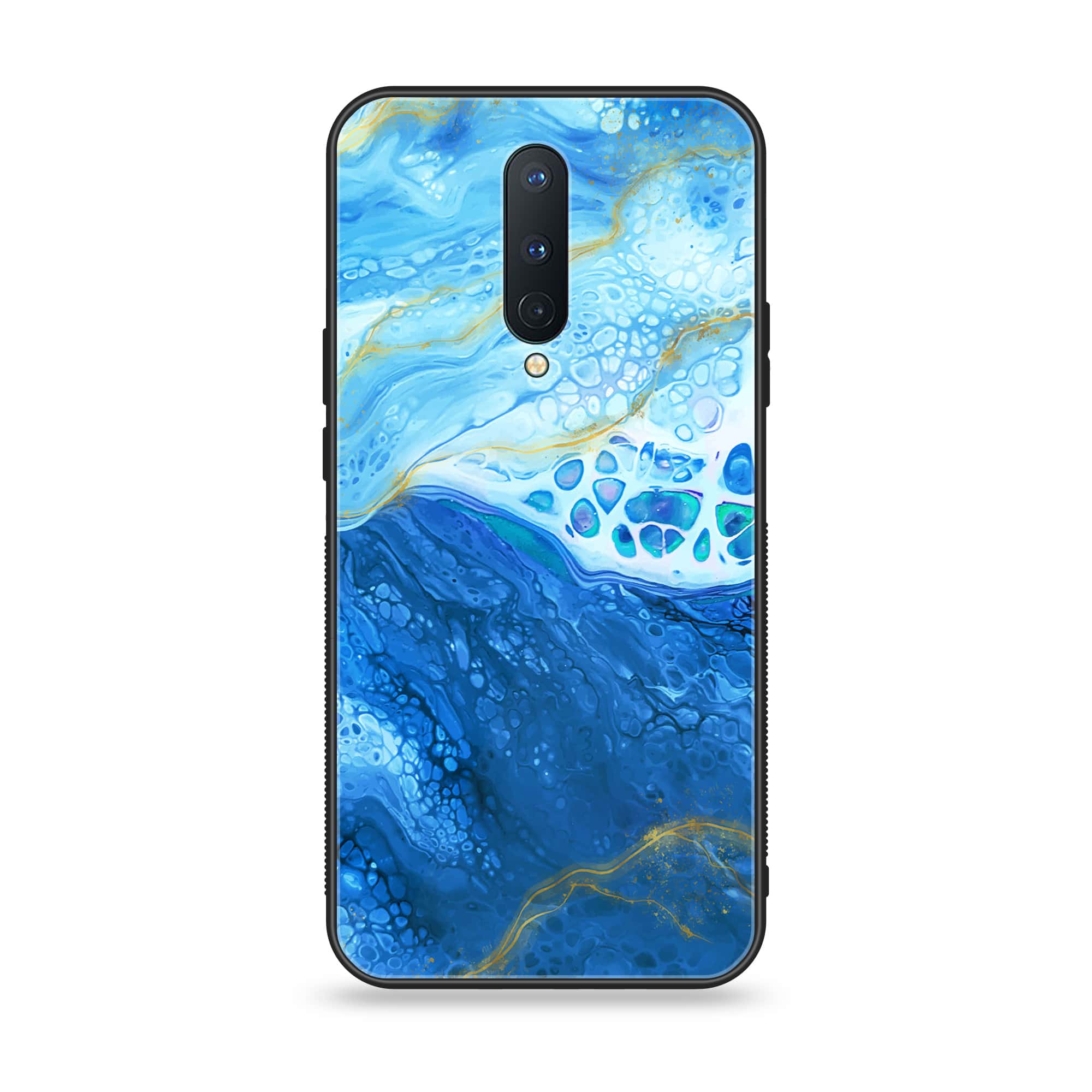 OnePlus 8 - Blue Marble Series V 2.0 - Premium Printed Glass soft Bumper shock Proof Case