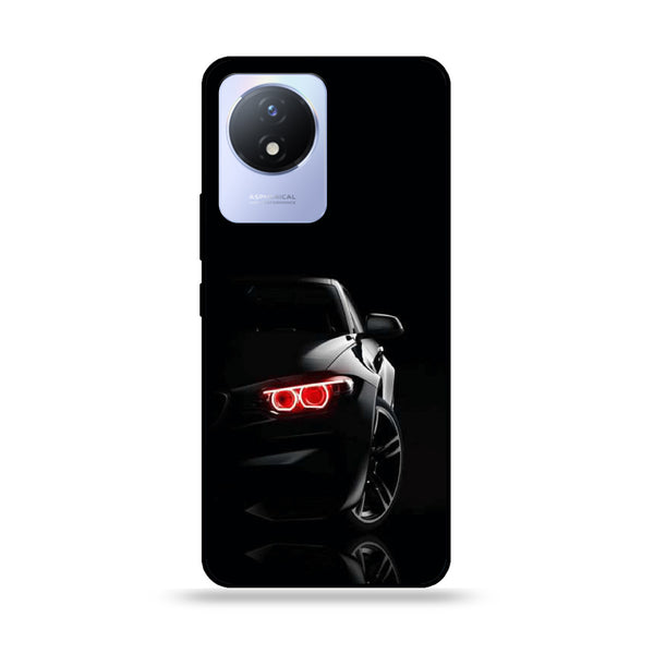 Vivo Y02 - Black Art Series  Design 6 - Premium Printed Glass soft Bumper shock Proof Case CS-20497