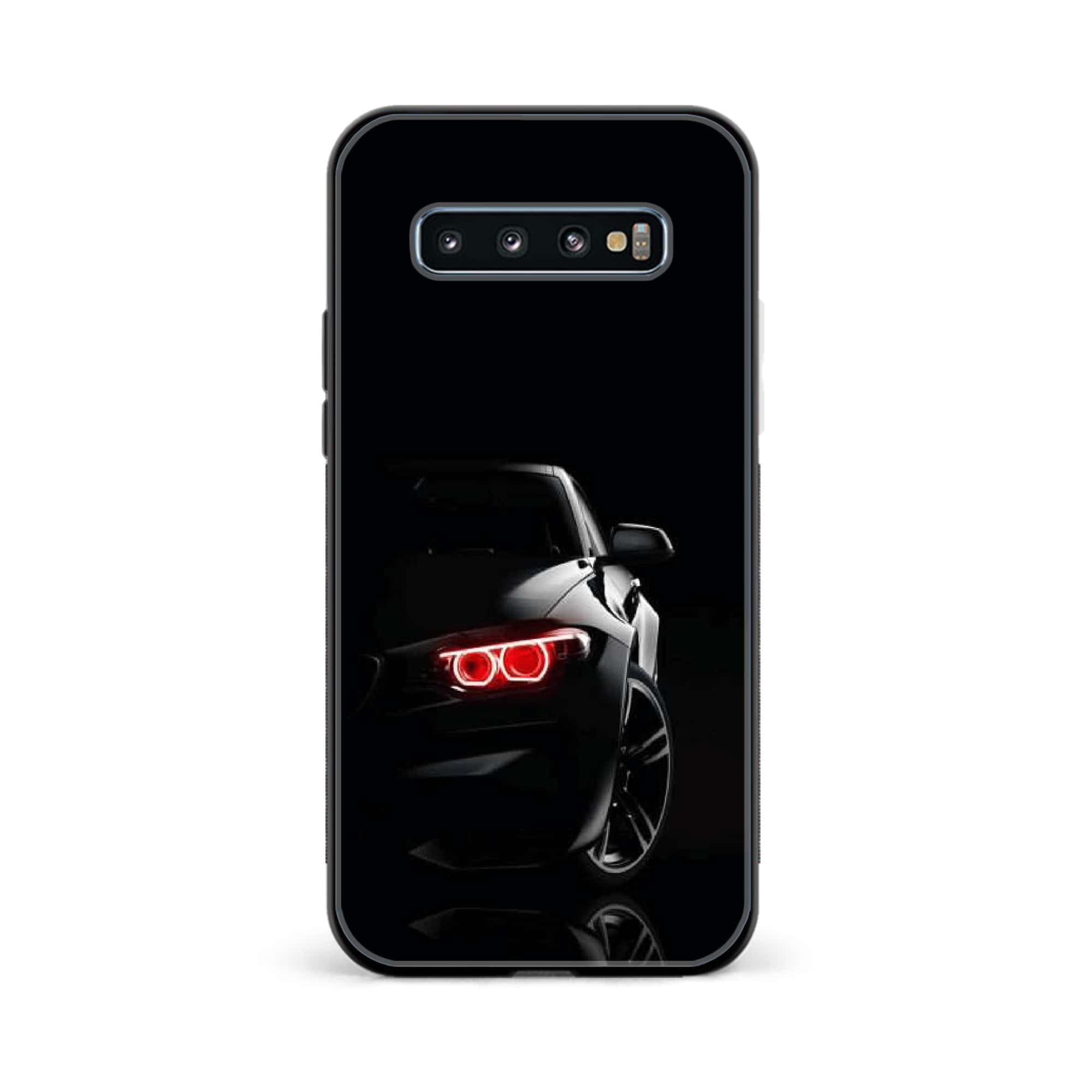 Galaxy S10 Plus - Black Art Series - Premium Printed Glass soft Bumper shock Proof Case