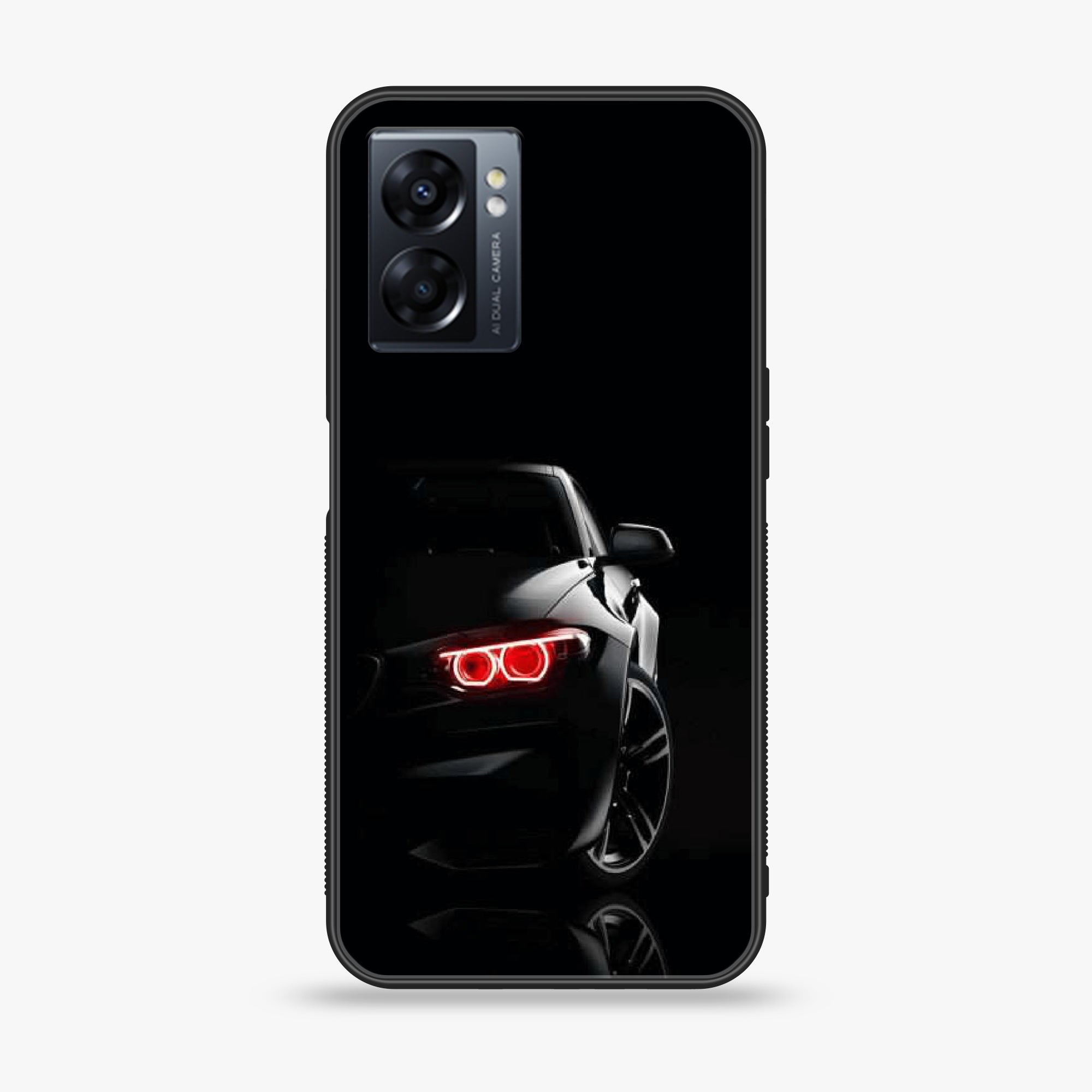 Oppo A77 4G - Black Art Series - Premium Metal Printed soft Bumper shock Proof Case