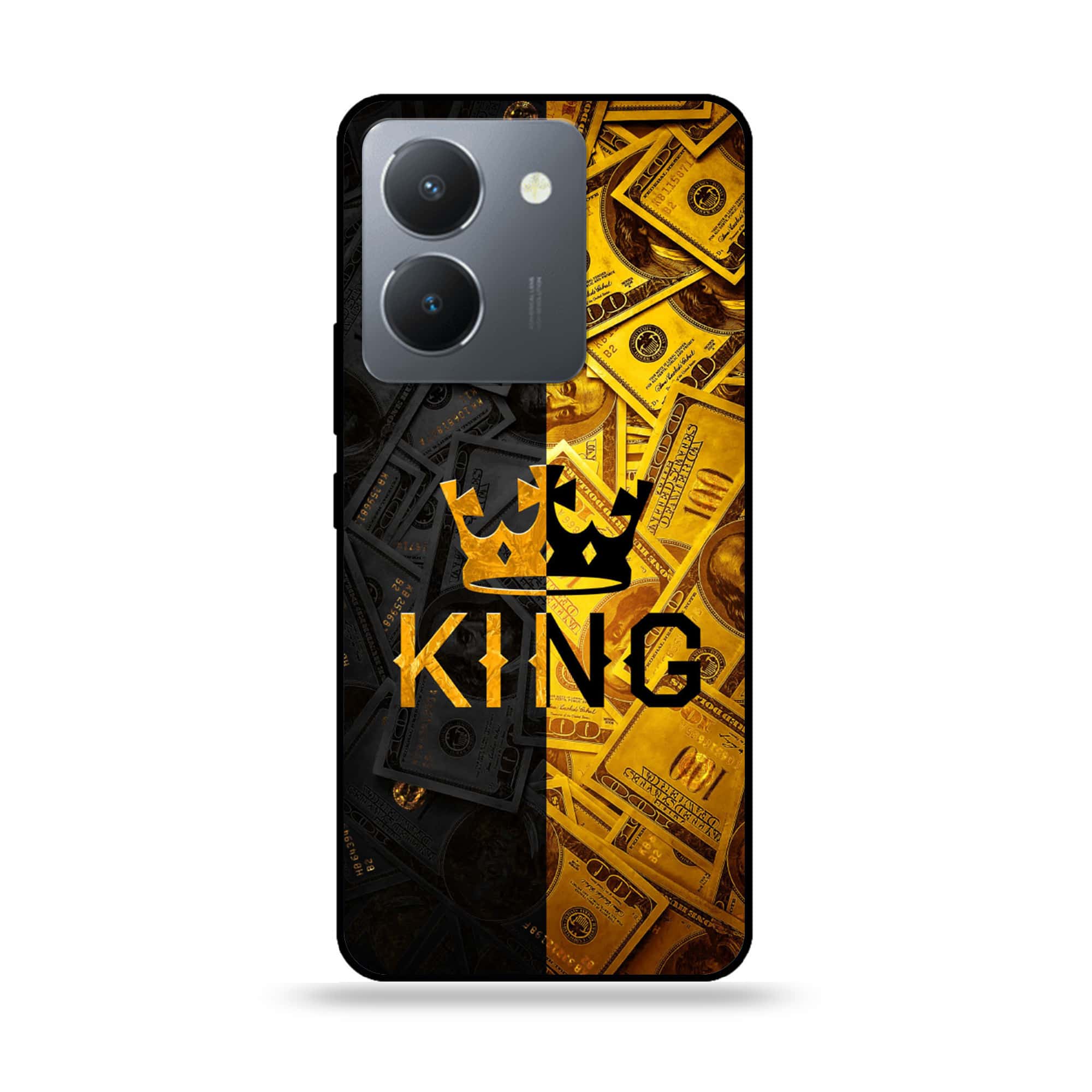 Vivo Y36 - King Series - Premium Printed Glass soft Bumper shock Proof Case