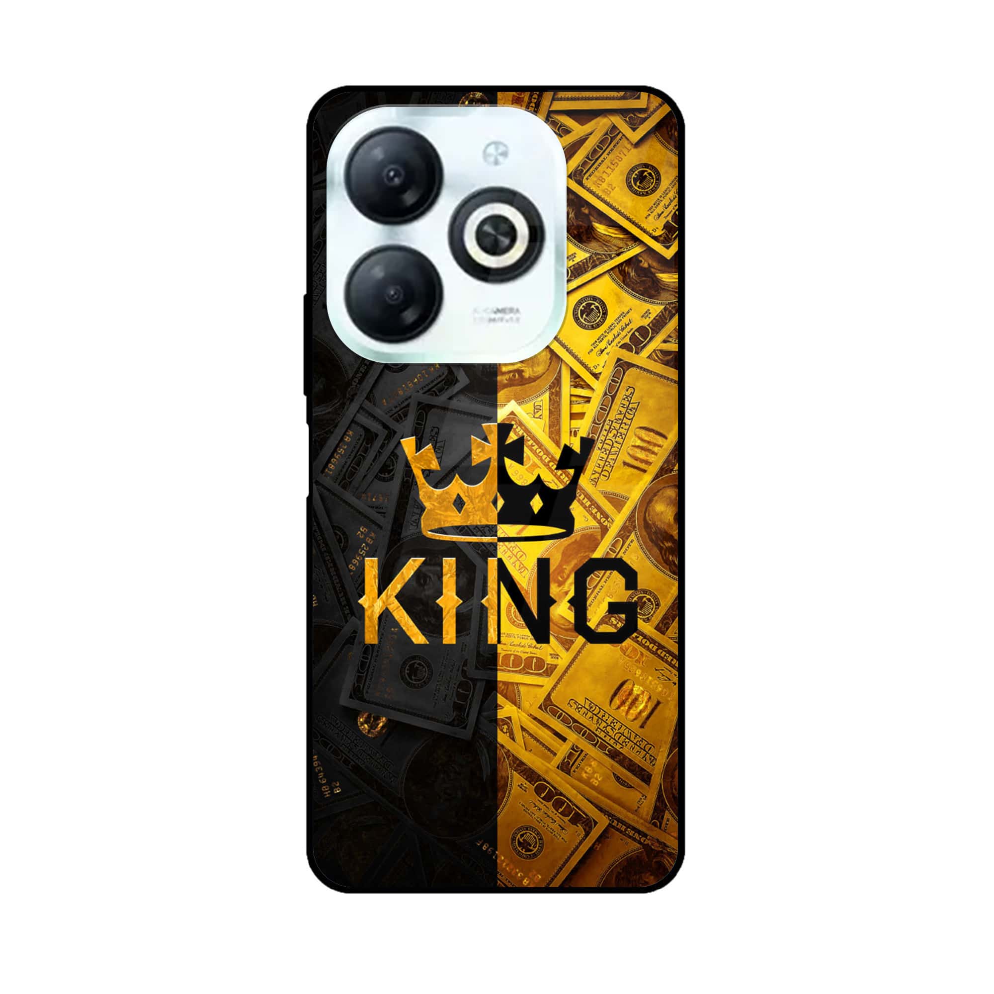 Tecno Spark 20 - King Series V 2.0 - Premium Printed Glass soft Bumper shock Proof Case