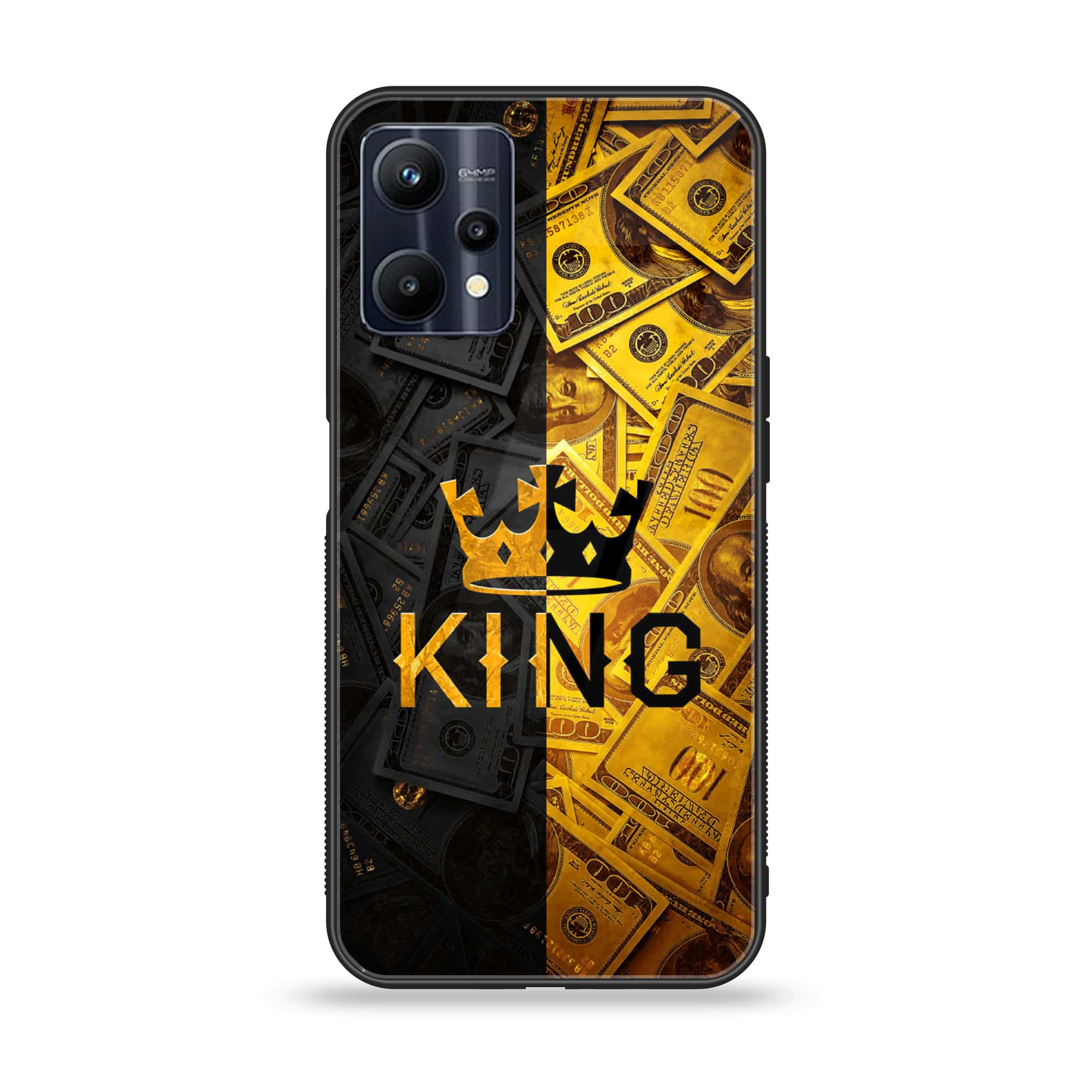 Realme V25 King Series V 2.0 Premium Printed Glass soft Bumper shock Proof Case