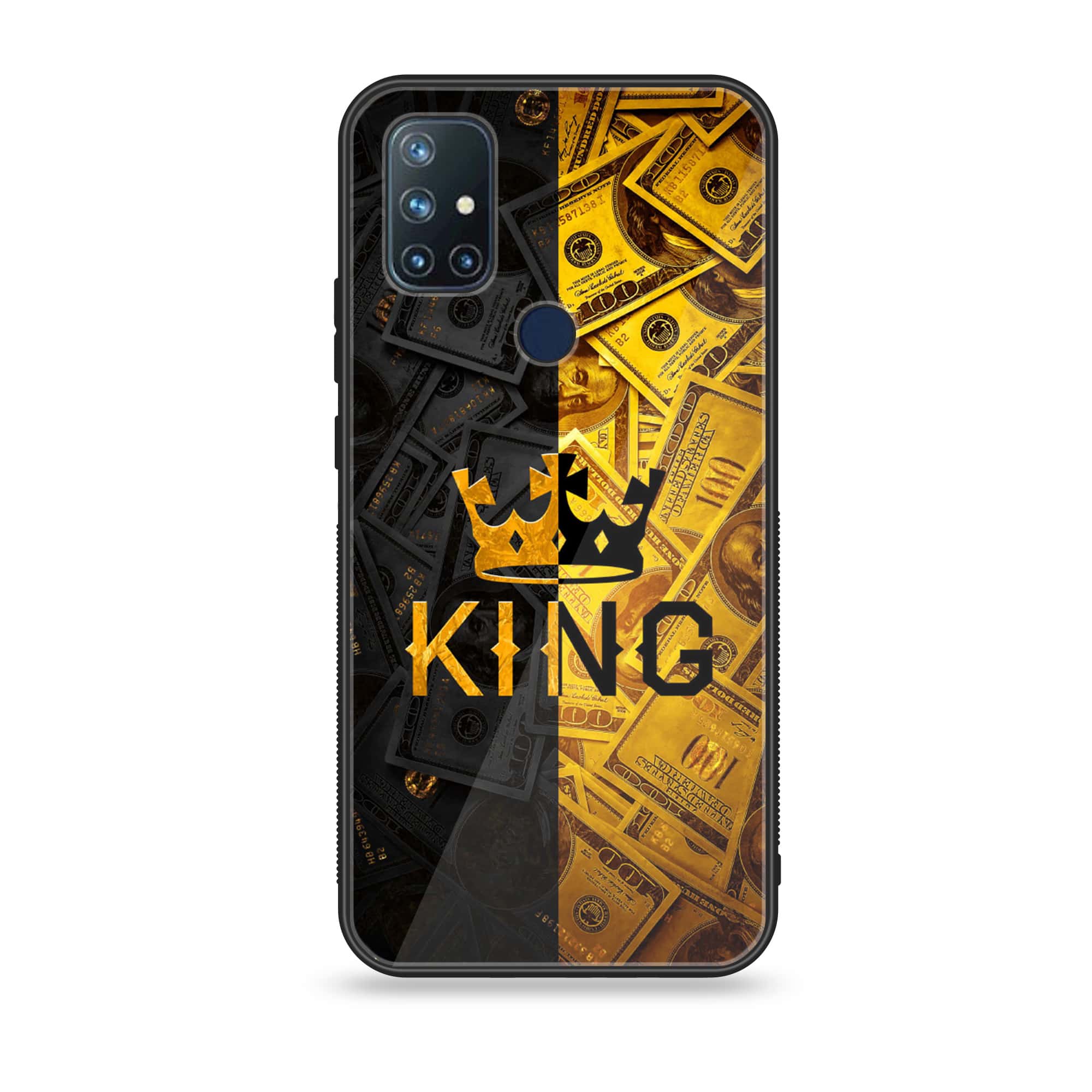 OnePlus Nord N10 -King Series - Premium Printed Glass soft Bumper shock Proof Case