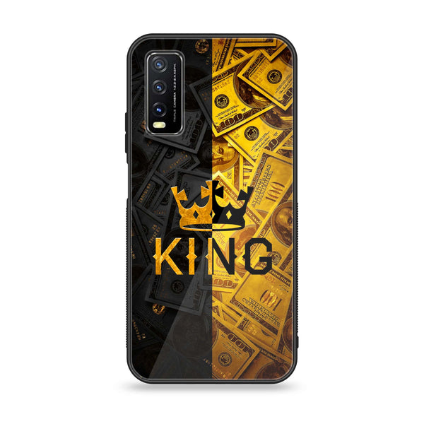 Vivo Y20 2021 - King Design 9 - Premium Printed Glass soft Bumper shock Proof Case CS-41510