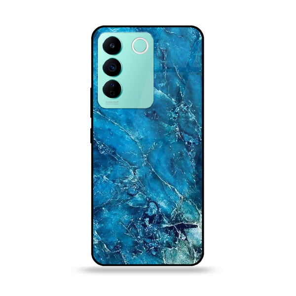 Vivo V27E - Blue Marble V 2.0 Design 3 - Premium Printed Glass soft Bumper shock Proof Case CS-22144