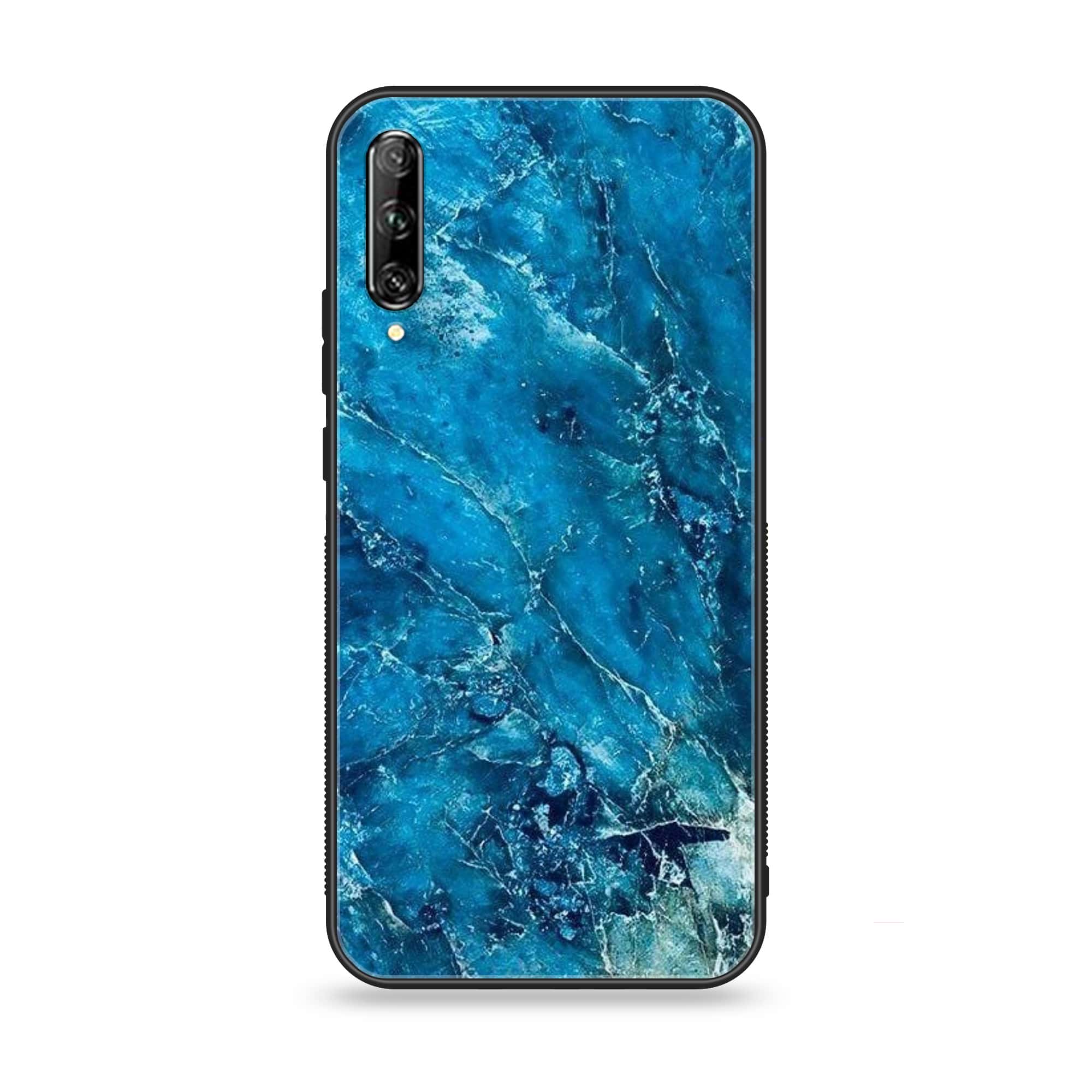 Huawei Y9s - Blue Marble V 2.0 Series - Premium Printed Glass soft Bumper shock Proof Case