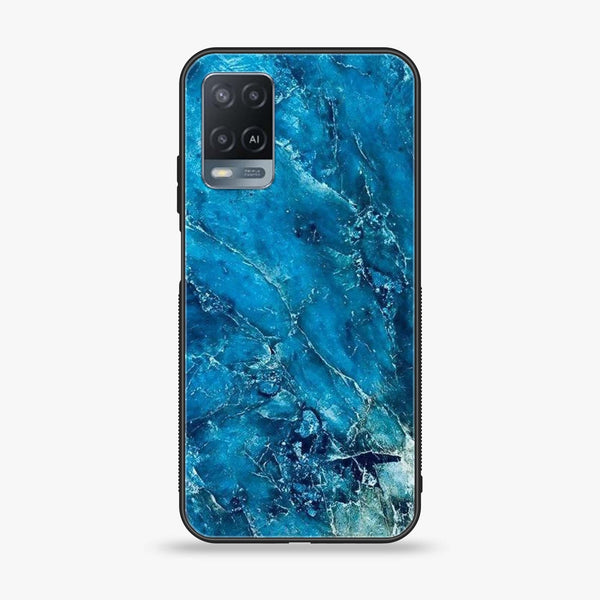 Oppo A54 - Blue Marble V 2.0 Design 3 - Premium Printed Glass soft Bumper shock Proof Case CS-21050