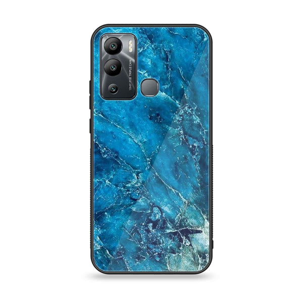 Infinix Hot 12 Play - Blue Marble Design 3V 2.0 - Premium Metal Printed soft Bumper Shock Proof Case CS-8311