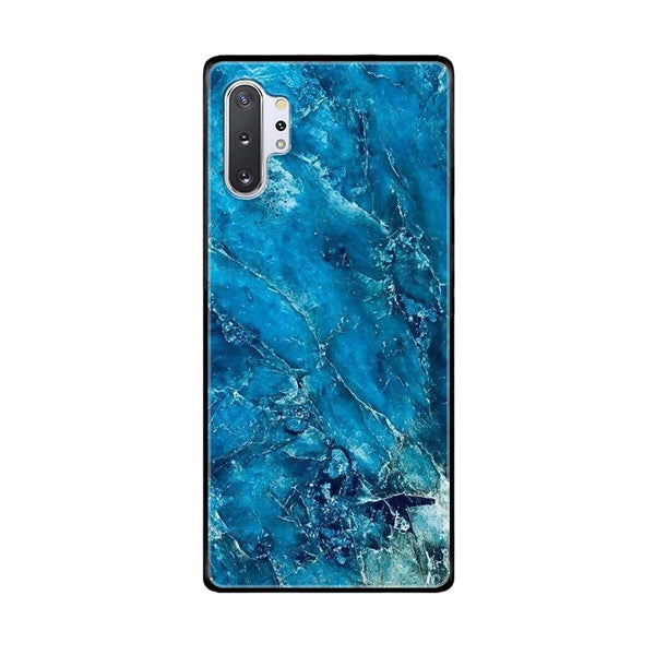 Galaxy Note 10 Pro/Plus - Blue Marble Series V 2.0 Design 3  - Premium Printed Glass soft Bumper shock Proof Case CS-27674