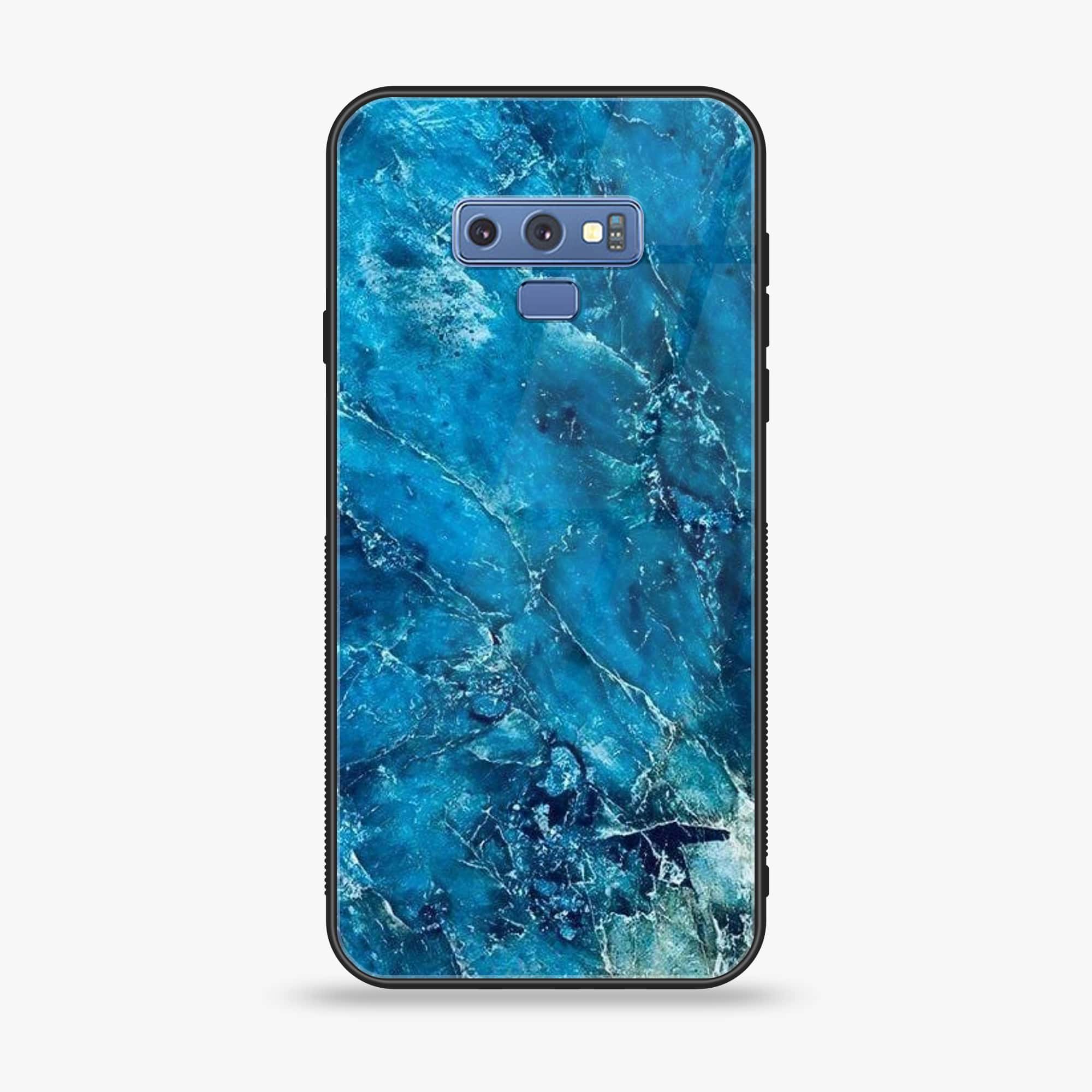 Samsung Galaxy Note 9 - Blue Marble Series V 2.0 - Premium Printed Glass soft Bumper shock Proof Case