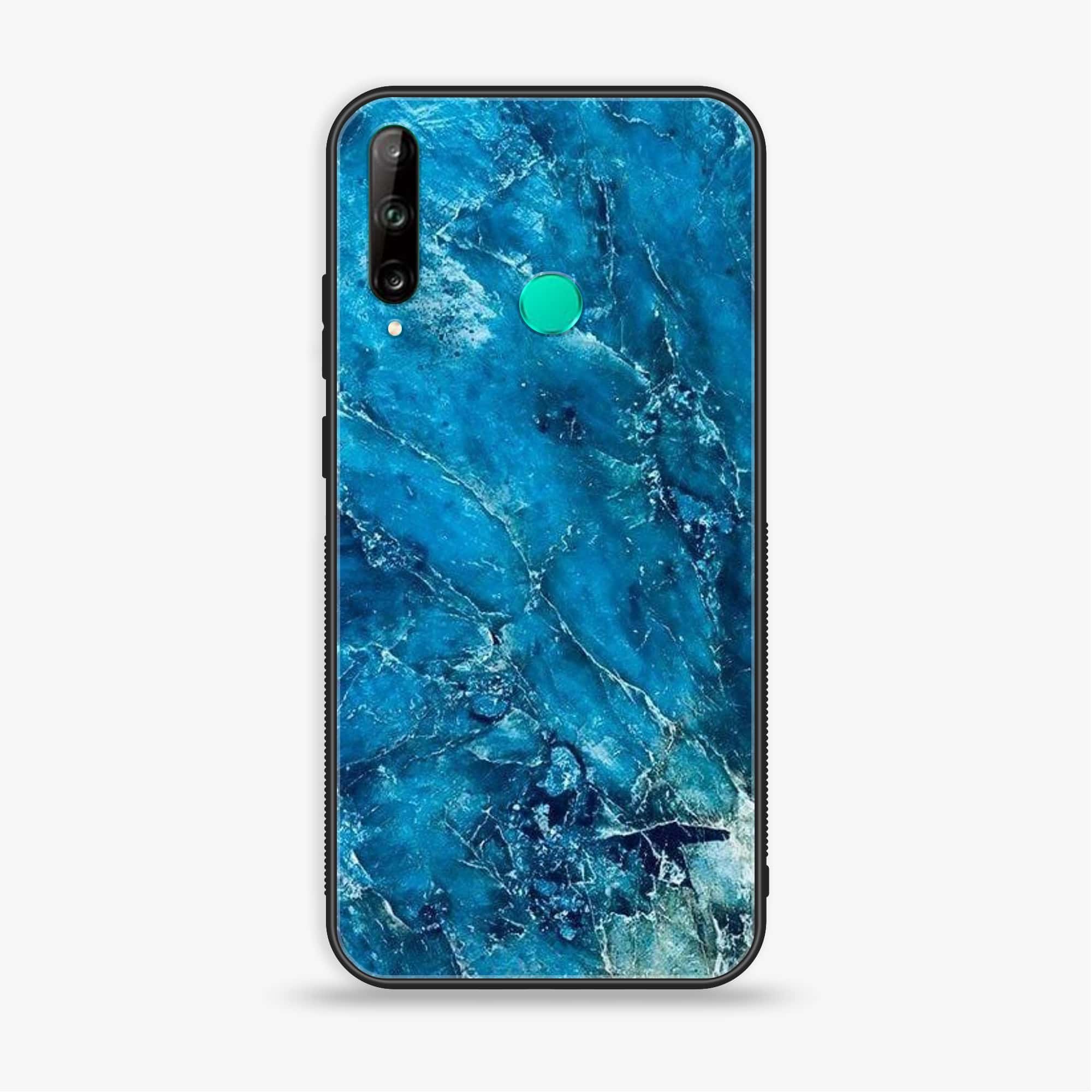 Huawei Y7p - Blue Marble Series V 2.0 - Premium Printed Glass soft Bumper shock Proof Case