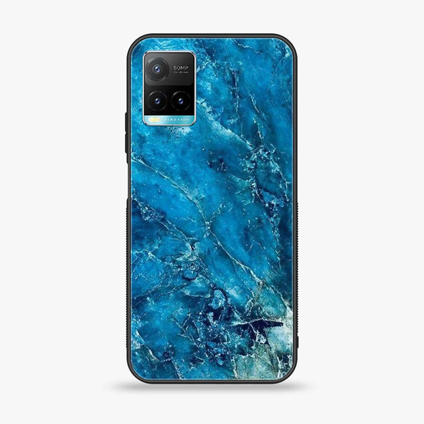 Vivo Y21 4G/ Y33s/ Y21s  - Blue Marble V 2.0 Design 3  - Premium Printed Glass soft Bumper shock Proof Case  CS-26150