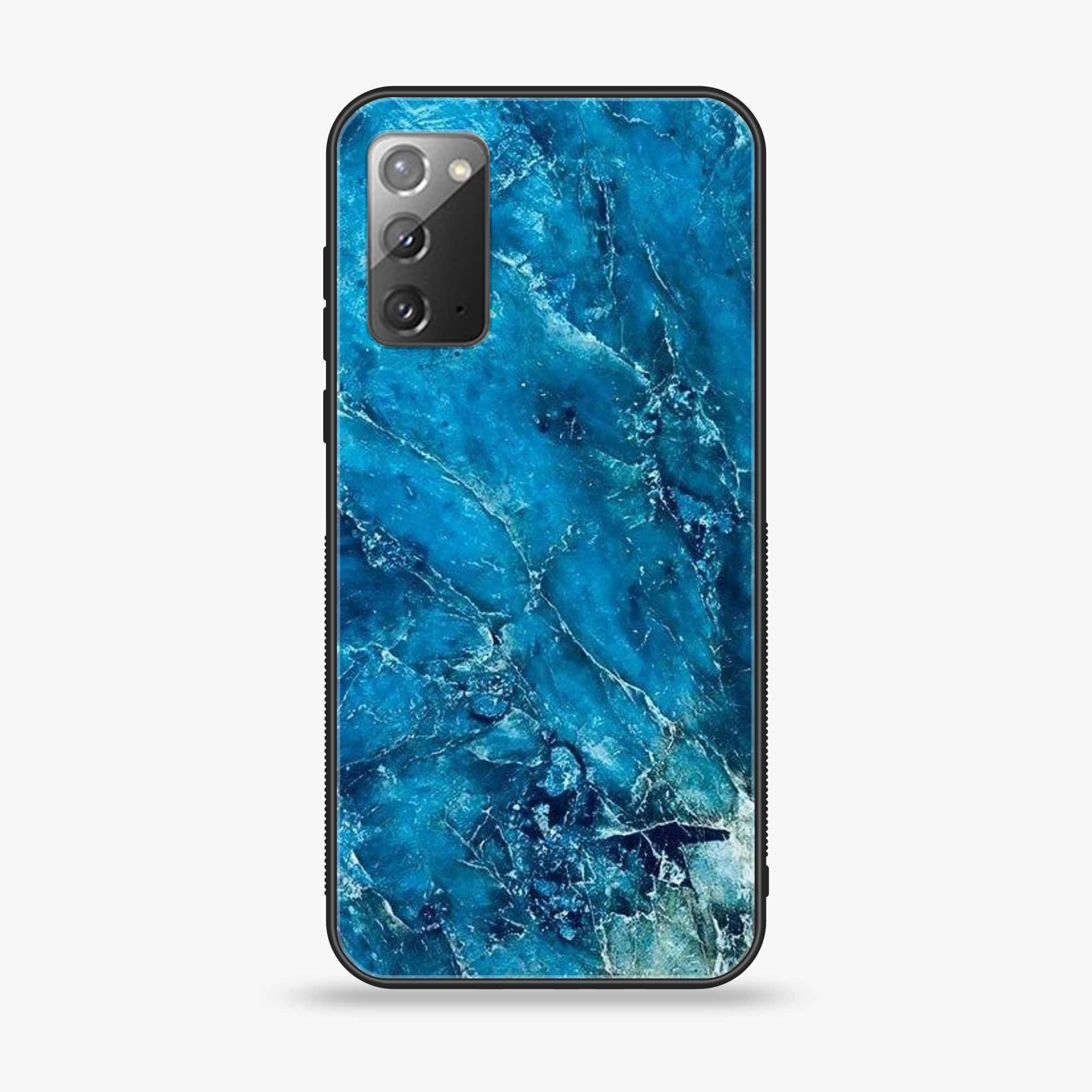 Samsung Galaxy Note 20 - Blue Marble Series V 2.0 - Premium Printed Glass soft Bumper shock Proof Case