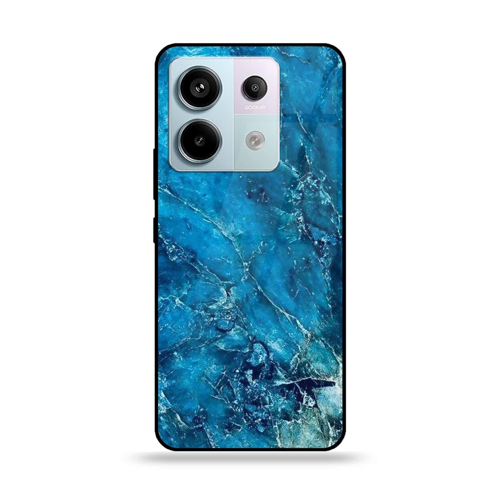 Redmi Note 13 - Blue Marble Series V 2.0 - Premium Metal Printed soft Bumper shock Proof Case