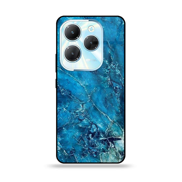 Infinix Hot 40/Hot 40 Pro - Blue Marble V 2.0 Design 3 - Premium Metal Printed soft Bumper Shock Proof Case CS-11712