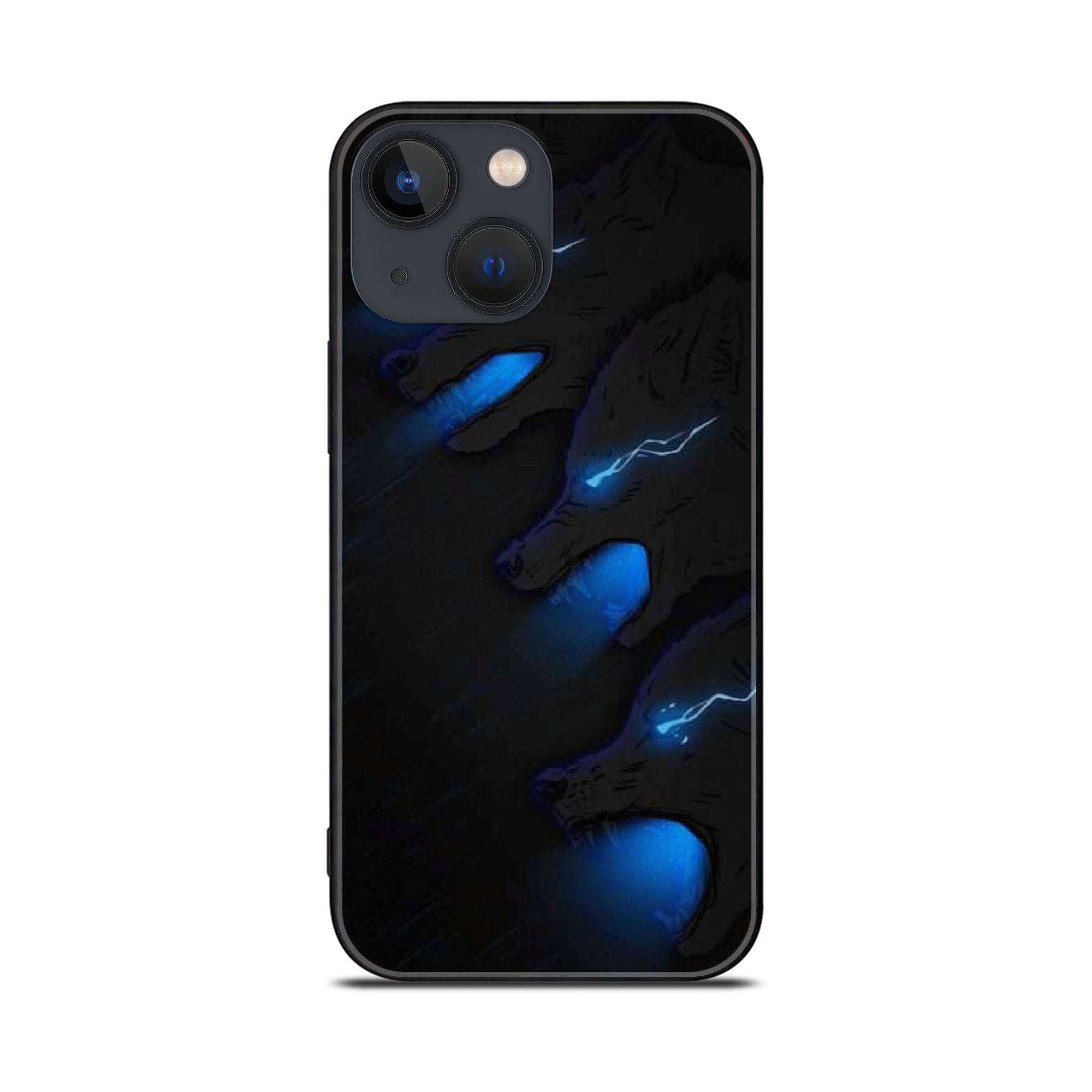 iPhone 14 Plus - Black Art Series - Premium Printed Glass soft Bumper shock Proof Case