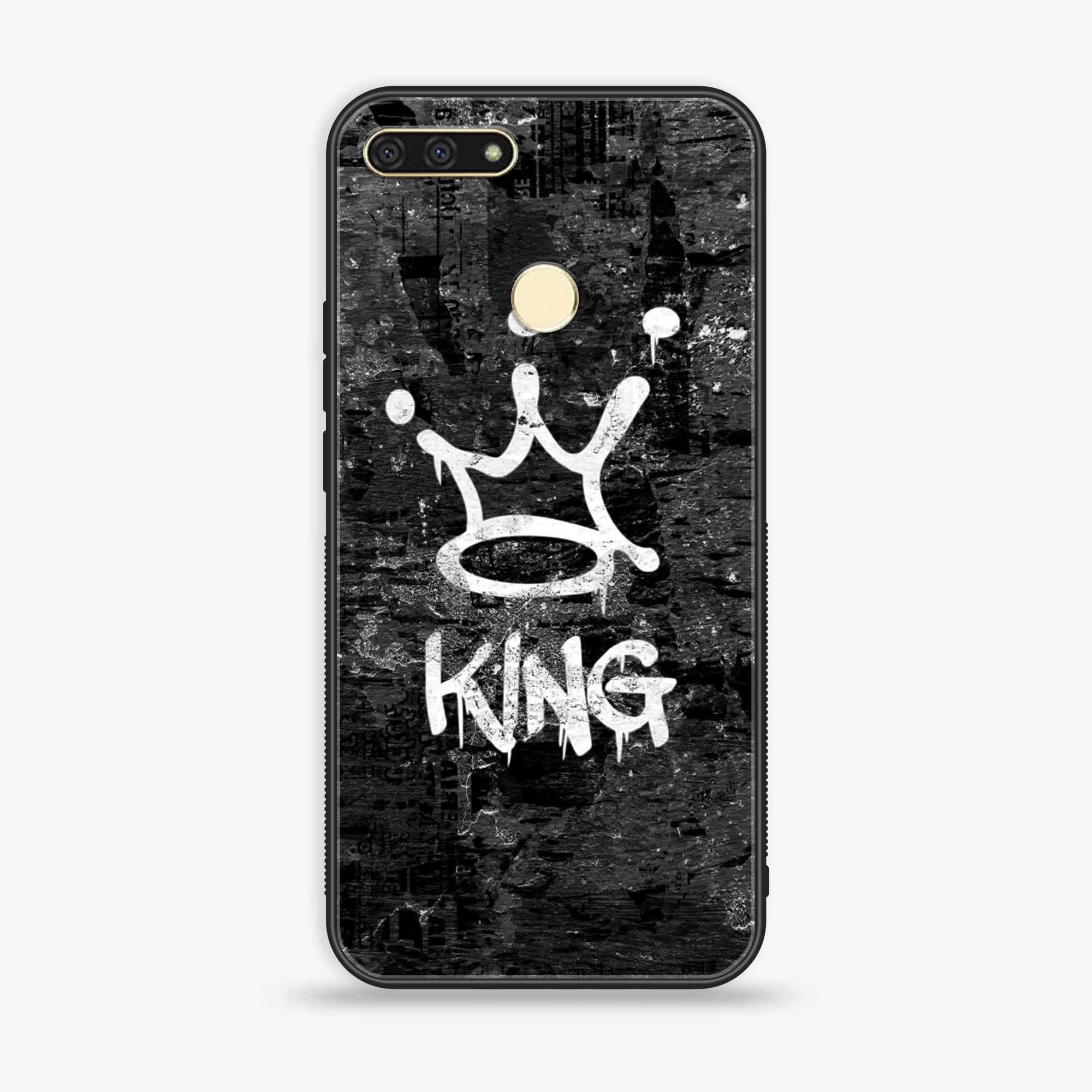 Huawei Y6 2018/Honor Play 7A - King Series V 2.0 - Premium Printed Glass soft Bumper shock Proof Case