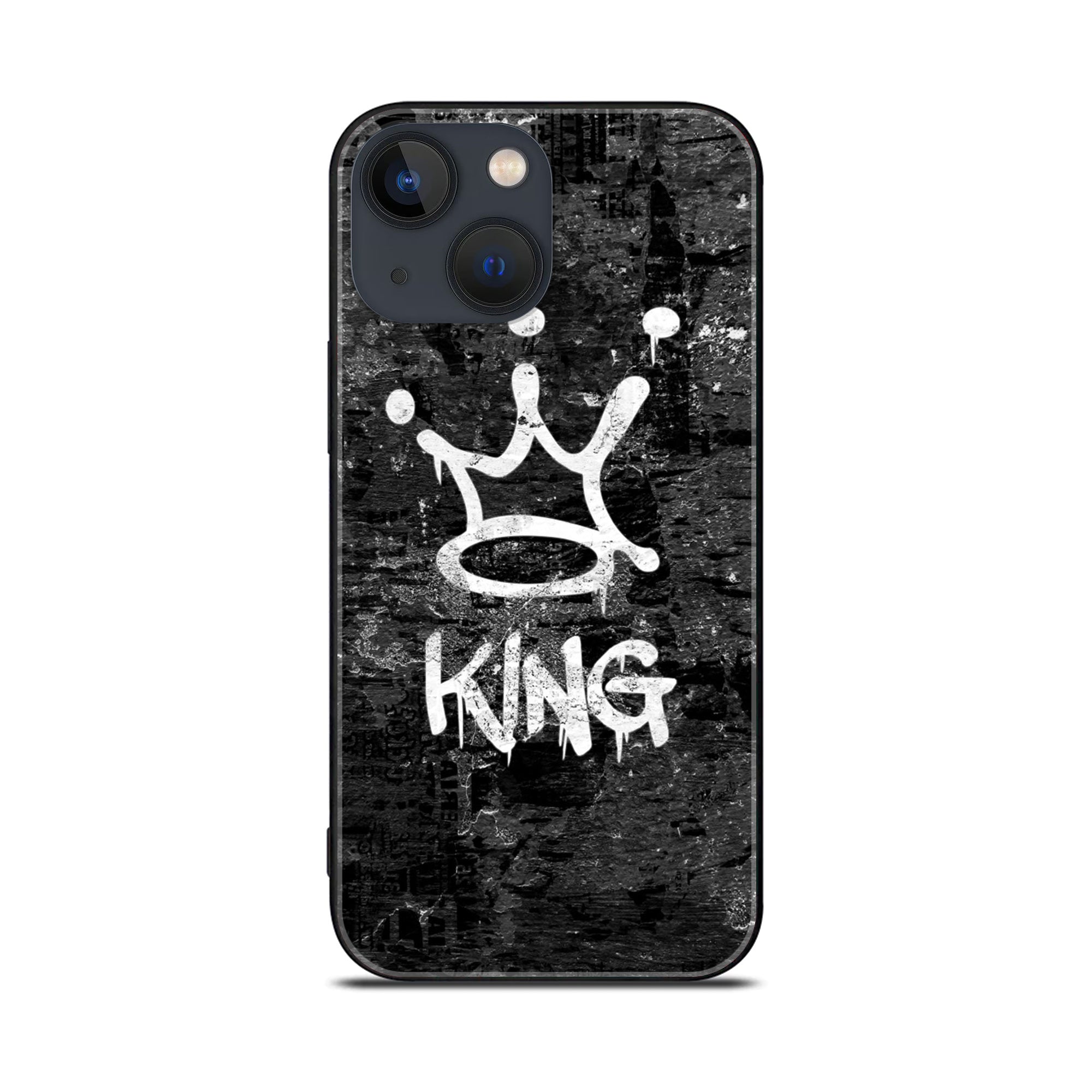 iPhone 14 Plus - KING series  v2.0 - Premium Printed Glass soft Bumper shock Proof Case