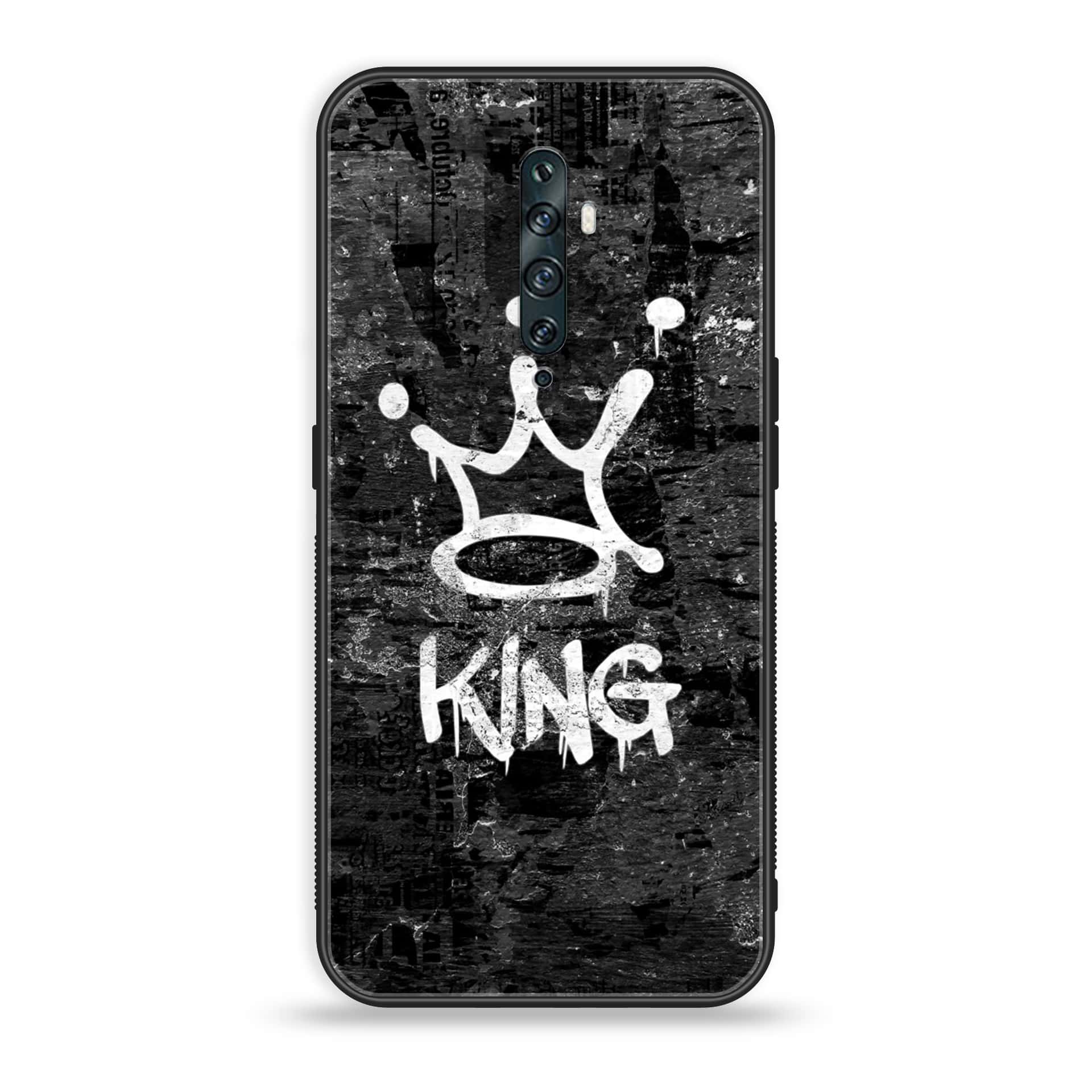 OPPO Reno 2f -King Series V2.0- Premium Printed Glass soft Bumper shock Proof Case