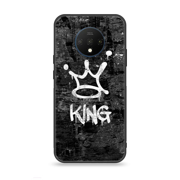 OnePlus 7T - King Series V 2.0 Design 8  - Premium Printed Glass soft Bumper shock Proof Case CS-39323