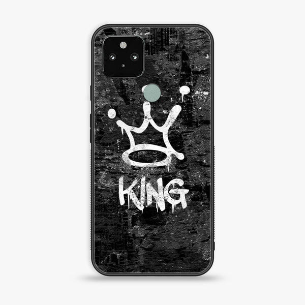 Google Pixel 5a - King v2.0 Design 8 - Premium Printed Glass soft Bumper shock Proof Case CS-16791