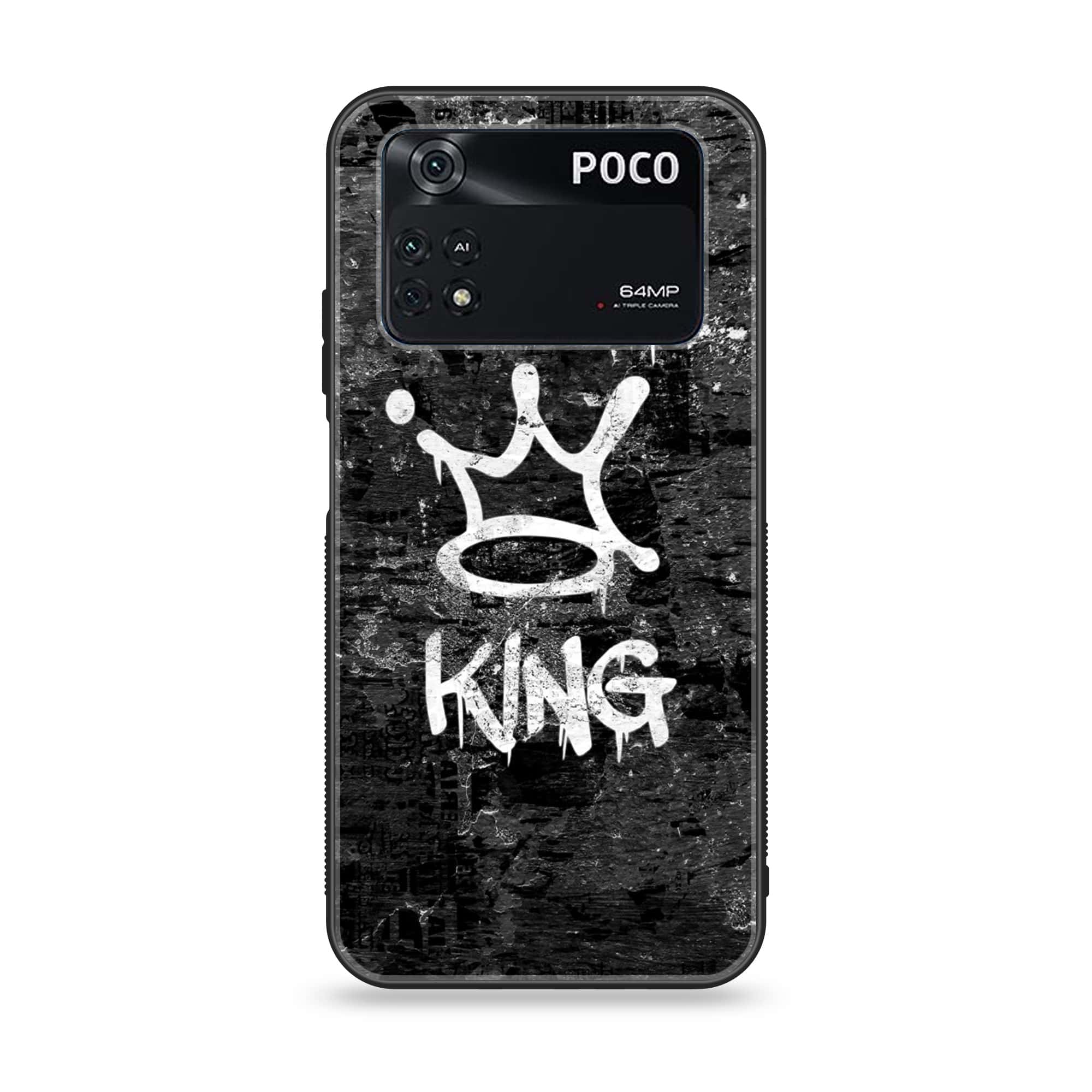 Xiaomi Poco M4 Pro 4G - King Series V 2.0 - Premium Printed Glass soft Bumper shock Proof Case