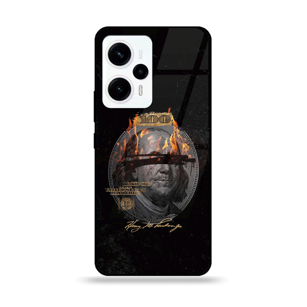 Xiaomi Poco F5 - Dollar Design 10  - Premium Printed Glass soft Bumper shock Proof Case CS-25253