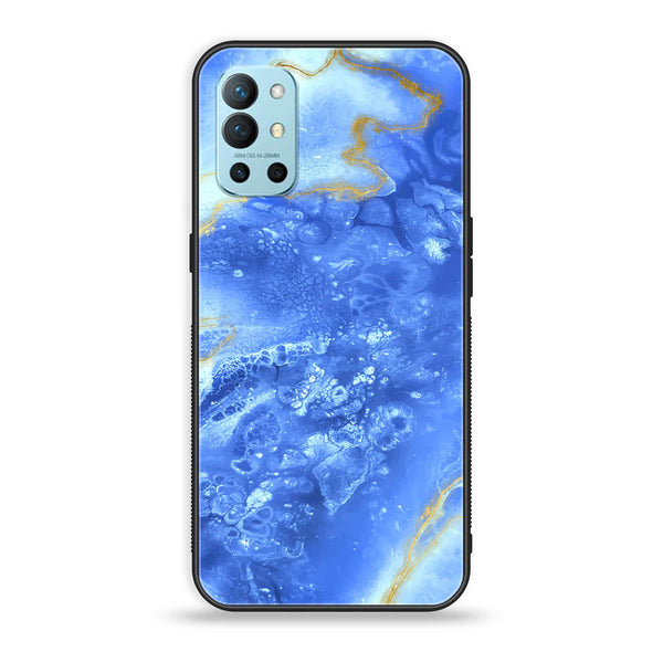 OnePlus 9R - Blue Marble design 2 V 2.0 - Premium Printed Glass soft Bumper shock Proof Case CS-45675