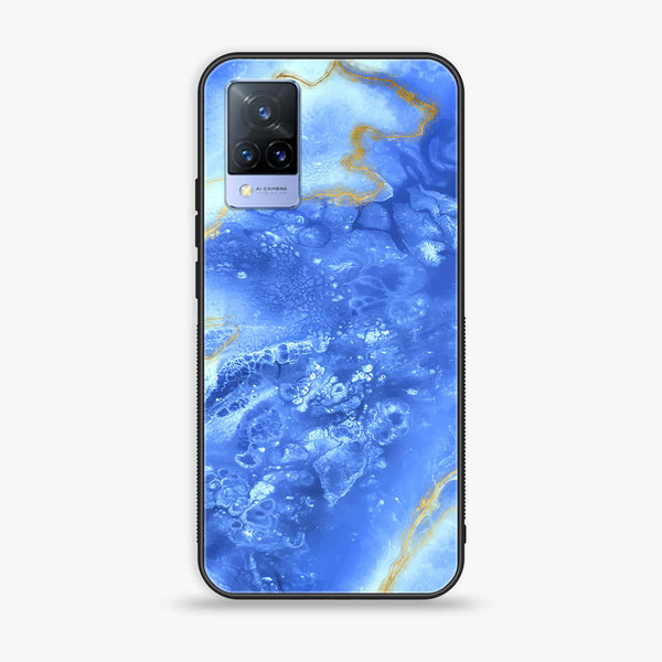 Vivo V21 - Blue Marble V 2.0 Design 2 - Premium Printed Glass soft Bumper shock Proof Case CS-22098