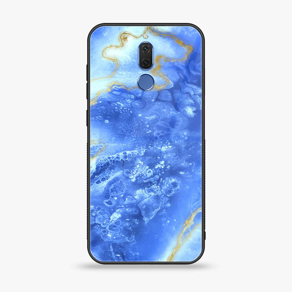 Huawei Mate 10 Lite - Blue Marble Design 2 Premium Printed Glass soft Bumper shock Proof Case CS-13334