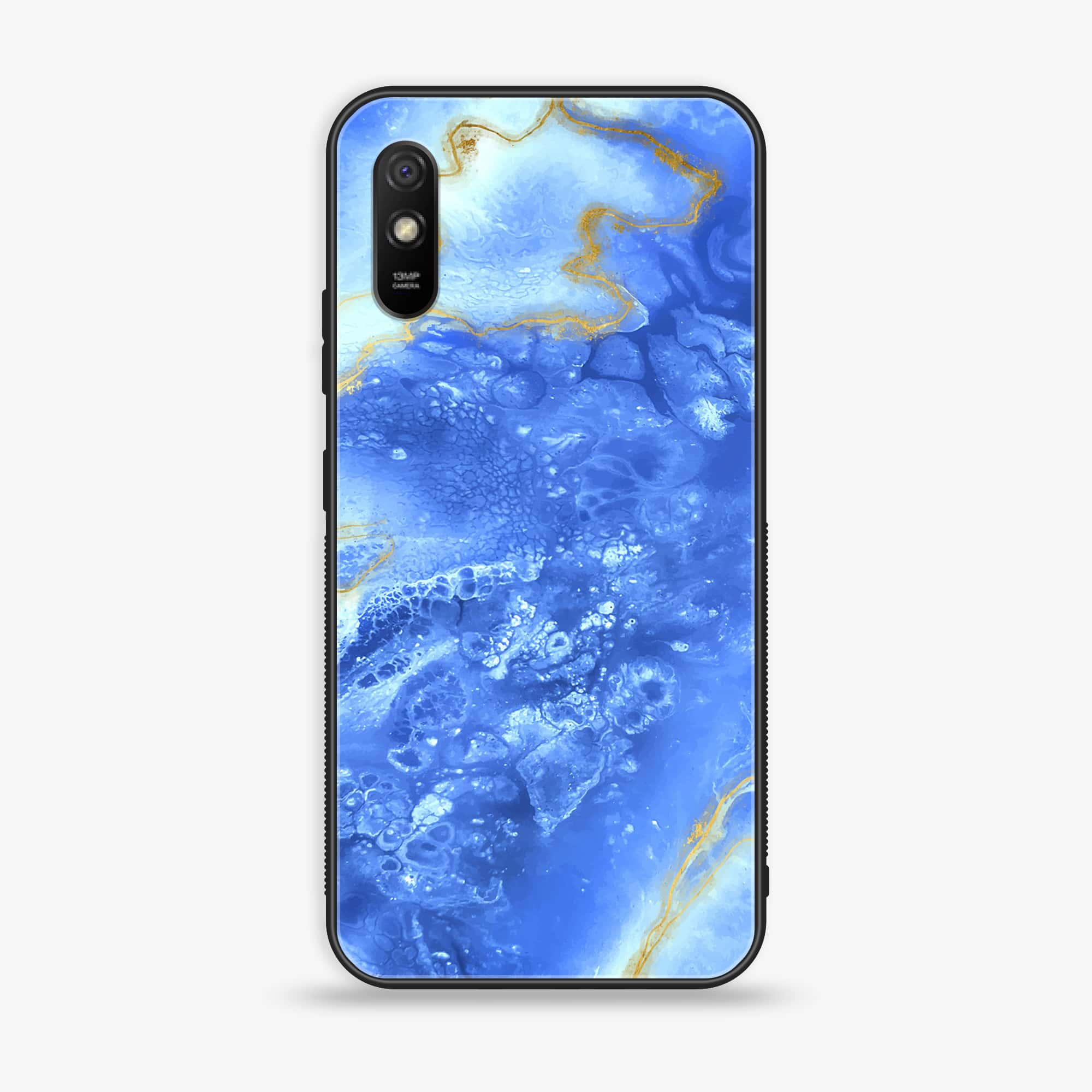 Xiaomi Redmi 9A - Blue Marble Series V 2.0 - Premium Printed Glass soft Bumper shock Proof Case