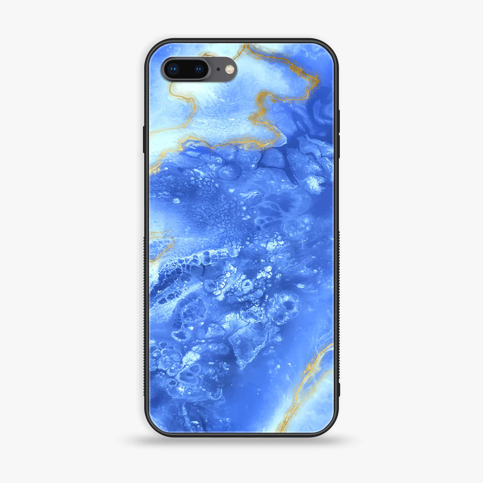 iPhone 7Plus - Blue Marble Series V 2.0 - Premium Printed Glass soft Bumper shock Proof Case
