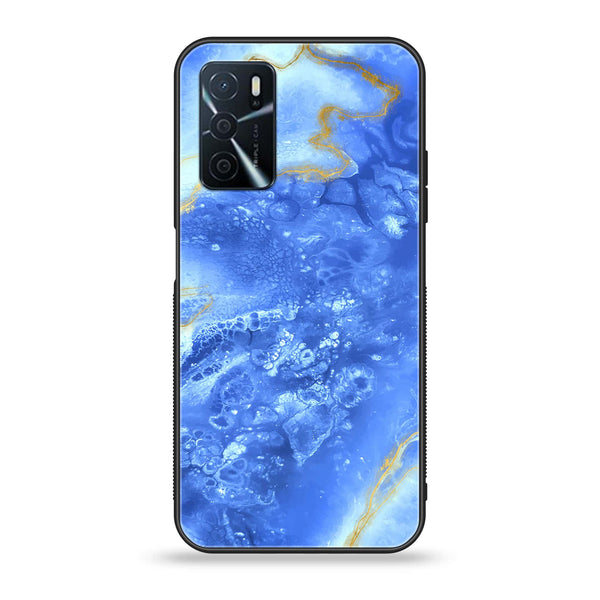 OPPO A16 - Blue Marble Series V 2.0 Design 2 - Premium Metal Printed soft Bumper shock Proof Case CS-29691 CS-35226