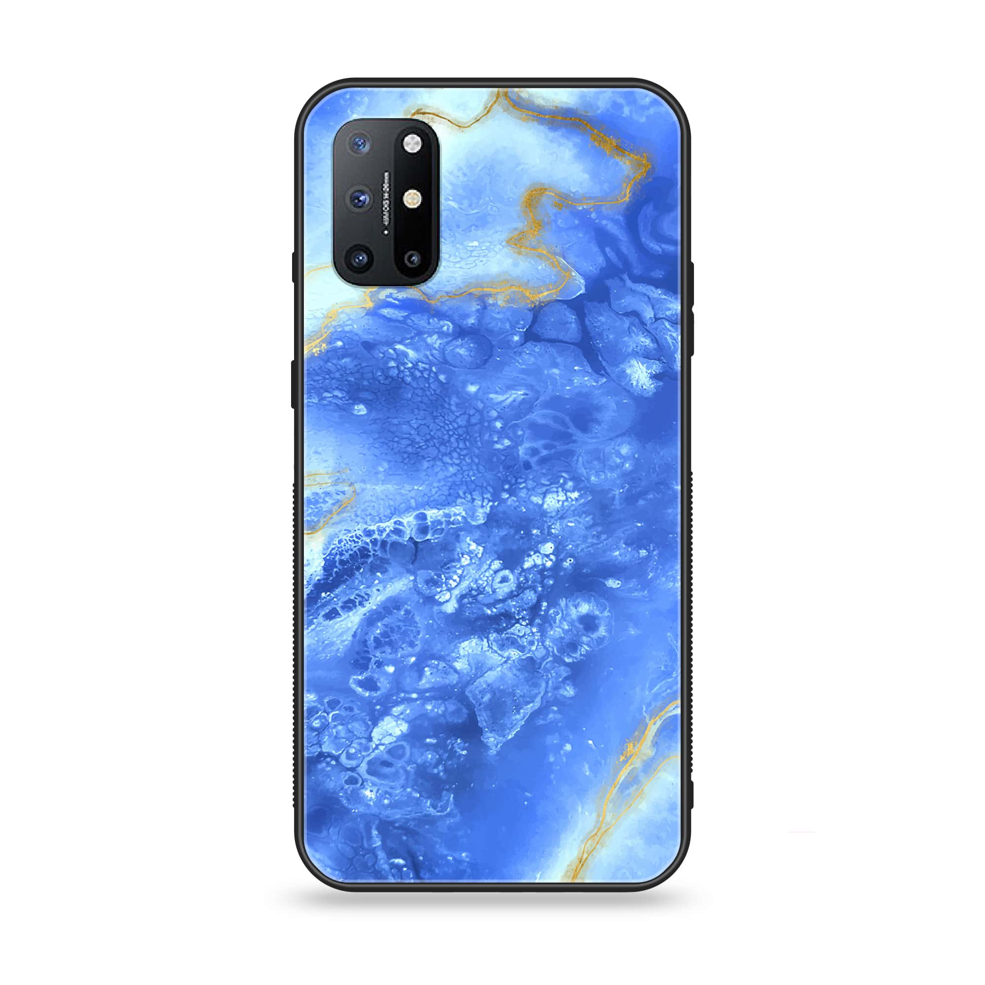 OnePlus 8T - Blue Marble Series V 2.0 - Premium Printed Glass soft Bumper shock Proof Case