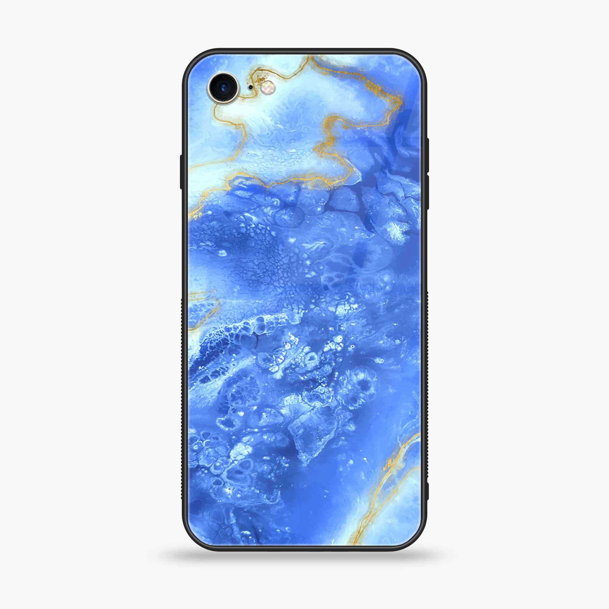 iPhone 7 - Blue Marble Series V 2.0 - Premium Printed Glass soft Bumper shock Proof Case