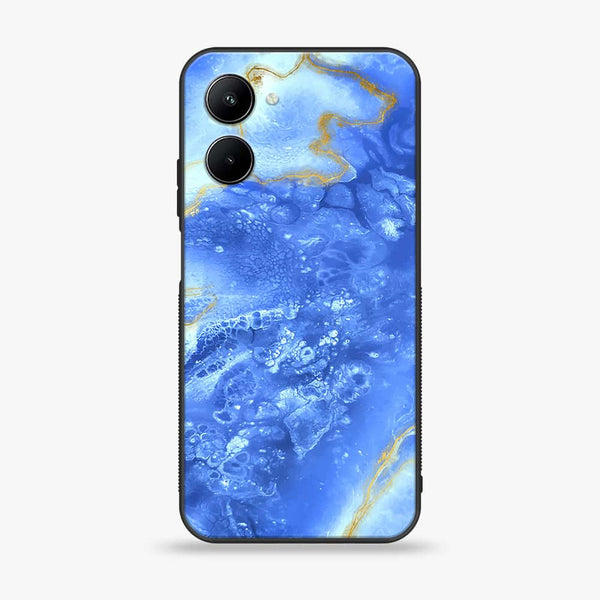 Realme C33 - Blue Marble Series V 2.0 Design 2 - Premium Printed Glass soft Bumper shock Proof Case  CS-19077