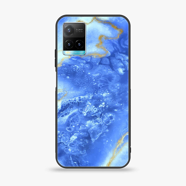 Vivo Y33s - Blue Marble Series V 2.0 Design 2 - Premium Printed Glass soft Bumper shock Proof Case CS-12710 CS-16512