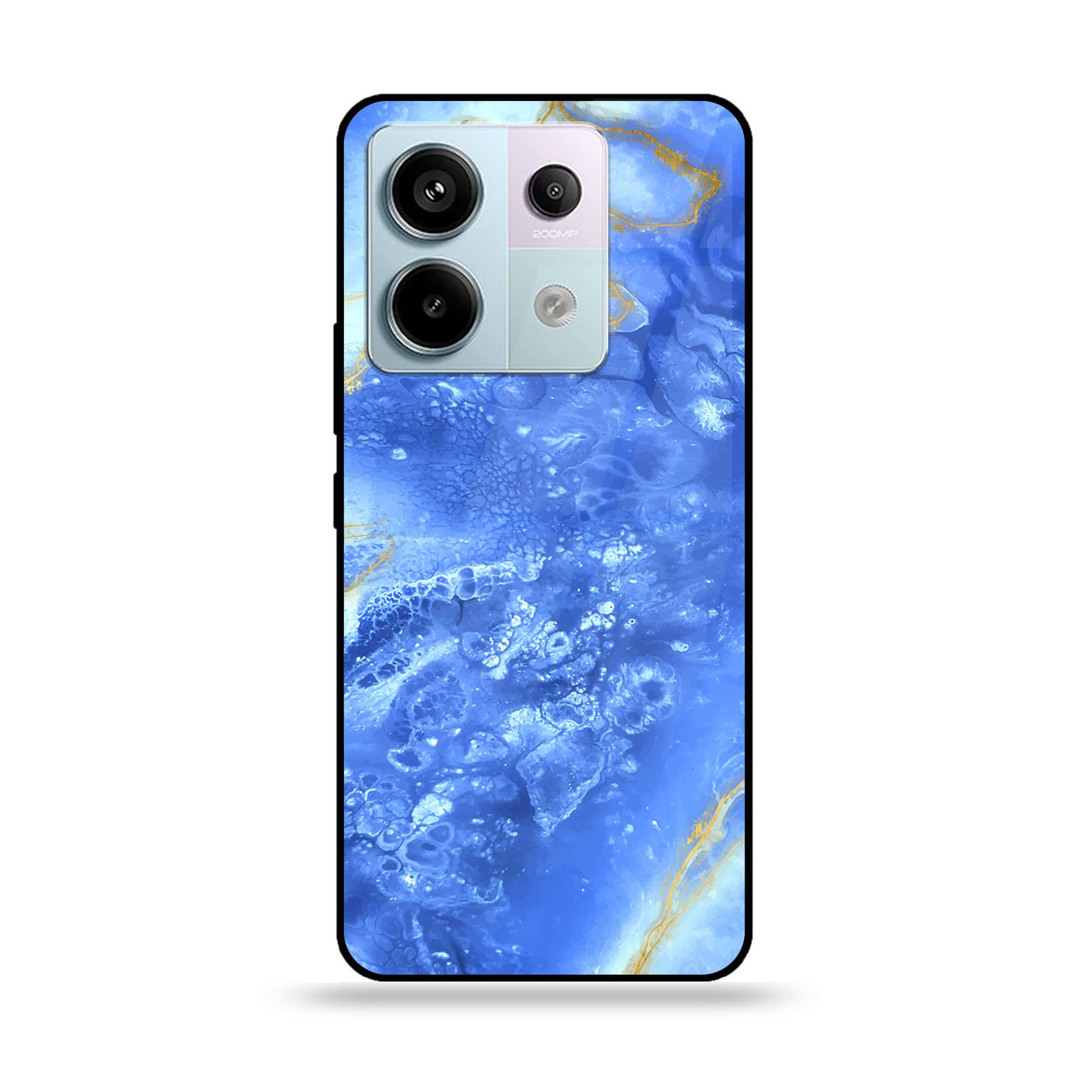 Redmi Note 13 - Blue Marble Series V 2.0 - Premium Metal Printed soft Bumper shock Proof Case