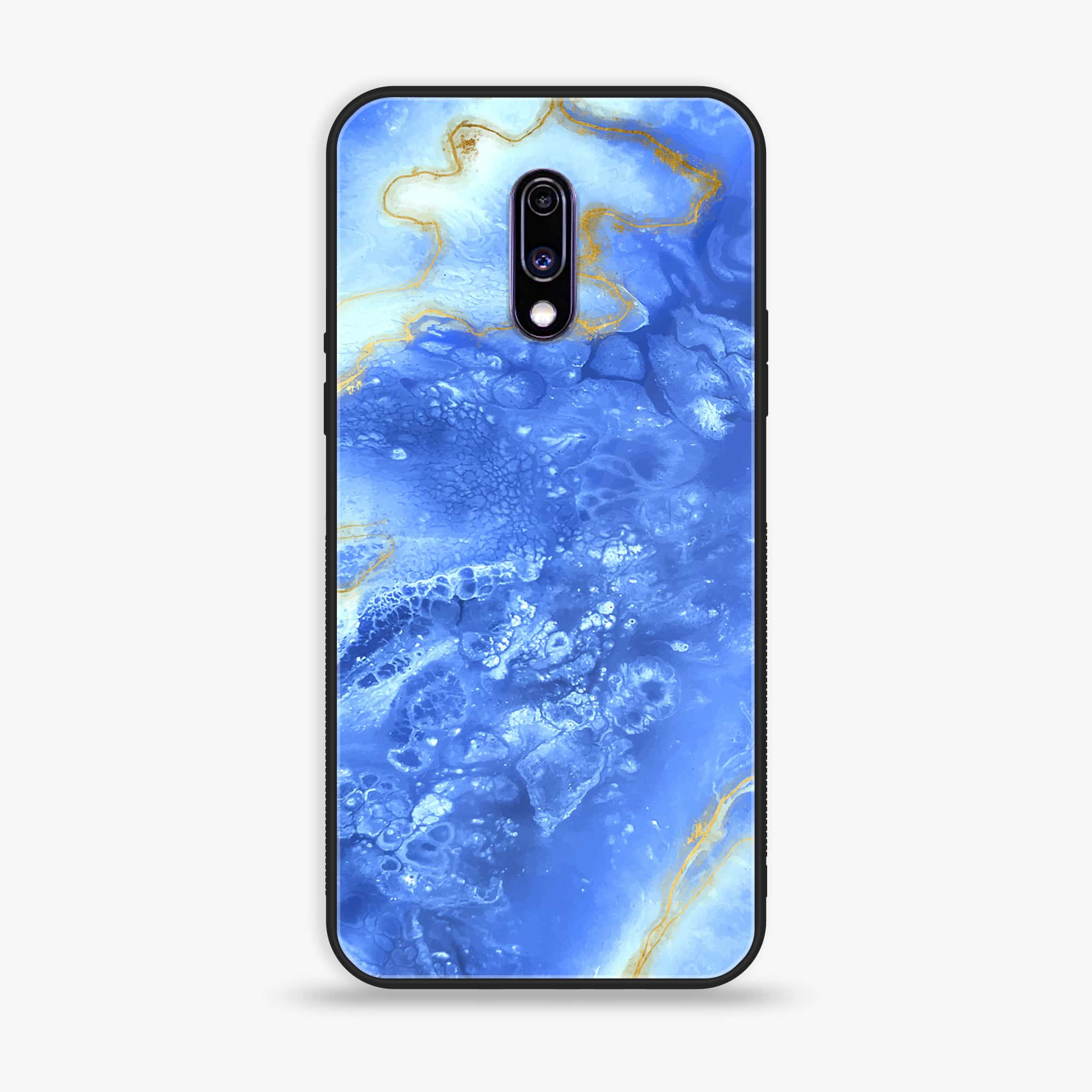 OnePlus 7 - Blue Marble Series V 2.0 - Premium Printed Glass soft Bumper shock Proof Case