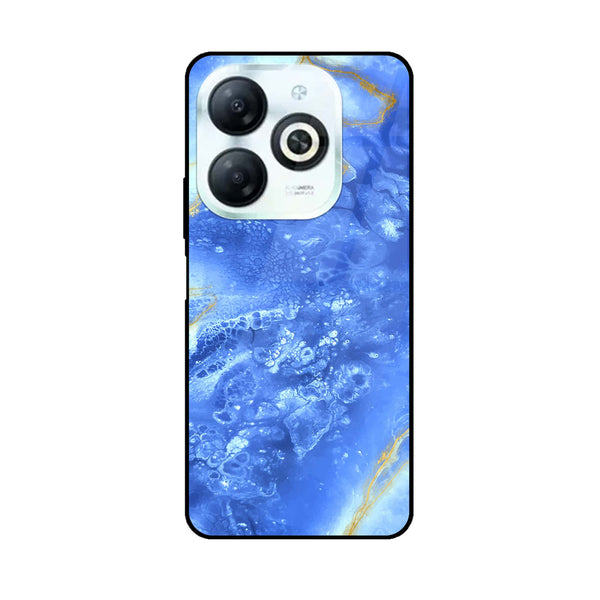 Infinix Smart 8 /Infinix Hot 40i  - Blue Marble V 2.0 Design 2 - Premium Printed Glass soft Bumper shock Proof Case CS-11682 CS-11698